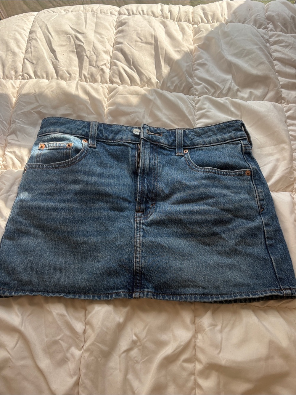 PacSun Medium Wash Denim Mini Skirt